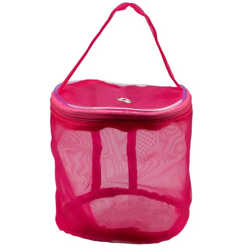 Craft County Mesh Yarn Holder with Carrying Handle Collapsible Container to Store and Transport Red Small - Image 1