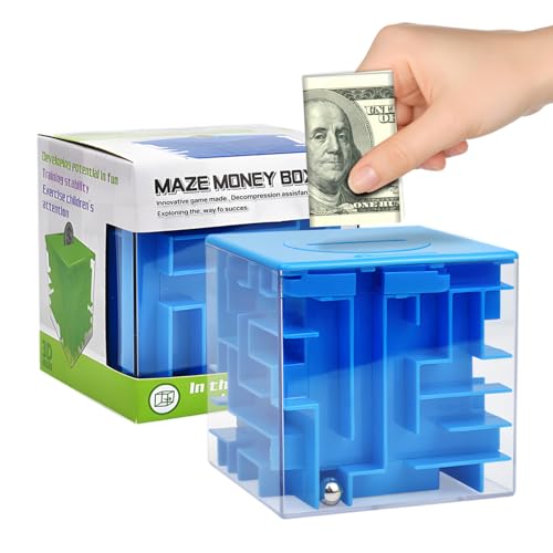 Boxveria Money Maze Puzzle Boxes Blue Money Gift Boxes for Cash Pop Up Money Puzzle Box for Cash Gift Kids Adults - Image 1