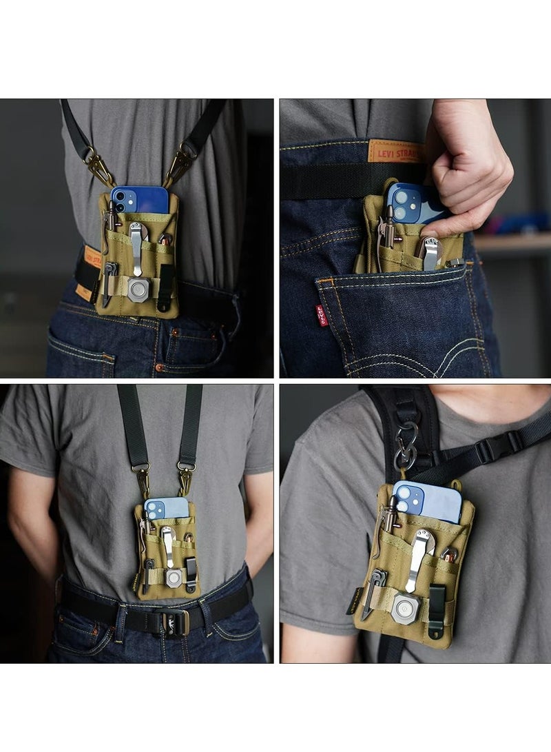 YelaJoy Pocket Organizer, Tool Pocket Organizer for Men, Pocket Organizer Storage EDC Gears, Best Gift to Keep Organized, Hold Your Flashlight, Pocket Knife, Tactical Pen, Notebook(Includes shoulder straps） - Image 4