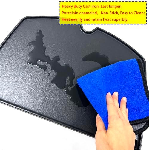 Direct Store DC138 6506 Cast Iron Griddle for Weber Q300 Q320 Q3000 Q3100 Q3200 Series Gas Grills Part, Replacement Part for Weber 57060001 586002 426001 56010049 404341, 1 Piece Black Griddle - Image 4