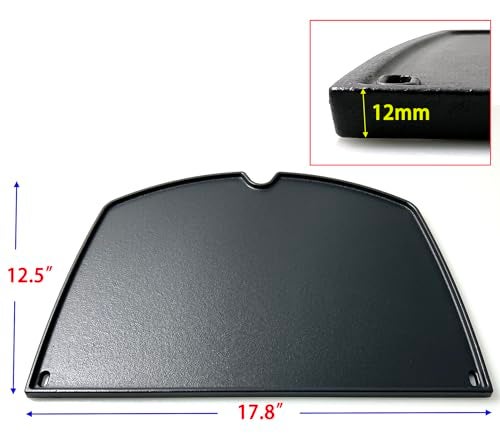 Direct Store DC138 6506 Cast Iron Griddle for Weber Q300 Q320 Q3000 Q3100 Q3200 Series Gas Grills Part, Replacement Part for Weber 57060001 586002 426001 56010049 404341, 1 Piece Black Griddle - Image 2