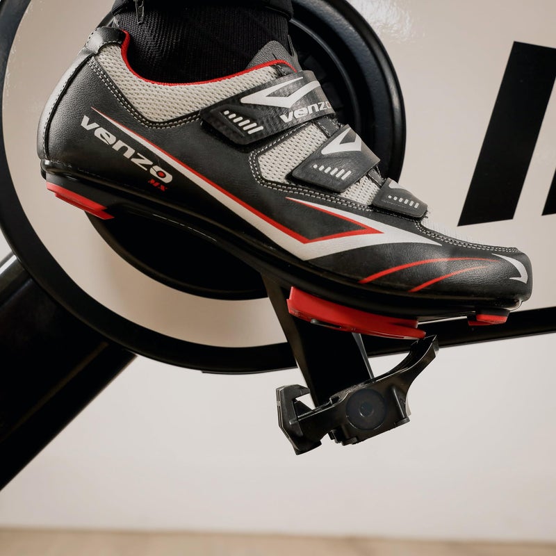 Venzo Bicycle Men's Road Cycling Riding Shoes - 3 Straps - Compatible with Look Delta & for Shimano SPD-SL - Perfect for Road Racing Bikes - Black - 8 US Men - Image 3