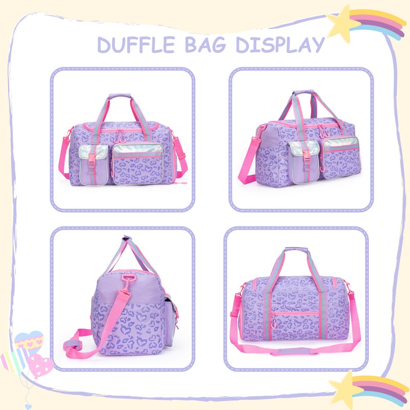 Oruiji Kids Duffle Bag Girls Women Travel Bag Gifts Overnight Bag for Girls Women Tote Sleepover Bags for Girl Gym Dance Bags with Shoes Compartment - Image 3