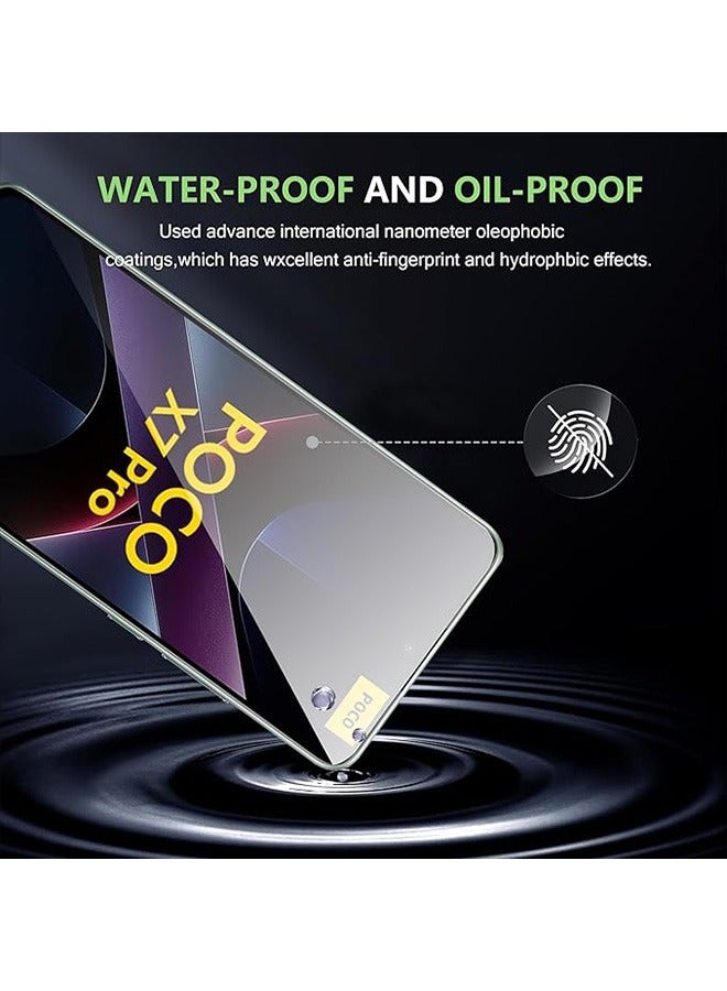 2 Pcs Xiaomi Poco X7 Pro 5G Screen Protector, With 2 Pcs Camera Protective Film, 9H Tempered Glass Screen Protector for Xiaomi Poco X7 Pro 5G, Full Coverage Bubble-Free Tempered Film, Anti-Scratch Film - Image 5