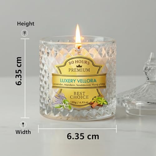 artkart Scented Candle – Lumos Aromēa by Artkart | Luxury Vellora | 80 Hr Burn | 140g |100% Soy Wax Candle in Beautiful Daisy in Glass Jar | Non-Toxic, Memorable Gift for Diwali, Weddings & Loved Ones. - Image 2