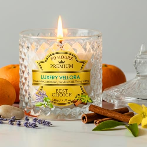 artkart Scented Candle – Lumos Aromēa by Artkart | Luxury Vellora | 80 Hr Burn | 140g |100% Soy Wax Candle in Beautiful Daisy in Glass Jar | Non-Toxic, Memorable Gift for Diwali, Weddings & Loved Ones. - Image 1
