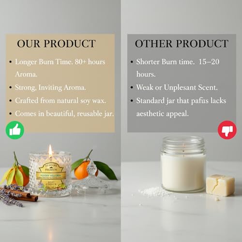 artkart Scented Candle – Lumos Aromēa by Artkart | Luxury Vellora | 80 Hr Burn | 140g |100% Soy Wax Candle in Beautiful Daisy in Glass Jar | Non-Toxic, Memorable Gift for Diwali, Weddings & Loved Ones. - Image 5