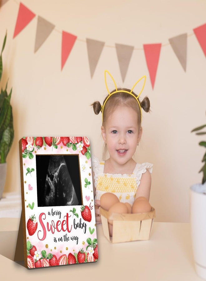 ALodr Strawberry Baby Shower Decorations, Baby Shower Sign Picture Frame, Berry Sweet Party Decor for Gender Reveal, Pregnancy Milestone Keepsake, Pregnancy Announcement Sonogram Photo Frames - Image 5