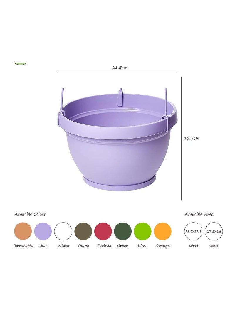 IDEL Hanging Planter Pot Set with Saucers - Kit Lipari – Indoor Outdoor Flower Pots for Balcony, Wall & Garden – Durable Plastic – 3L & 6L Sizes - Made in Italy - by Idel - Image 4