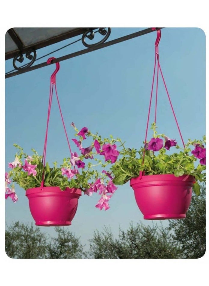 IDEL Hanging Planter Pot Set with Saucers - Kit Lipari – Indoor Outdoor Flower Pots for Balcony, Wall & Garden – Durable Plastic – 3L & 6L Sizes - Made in Italy - by Idel - Image 2