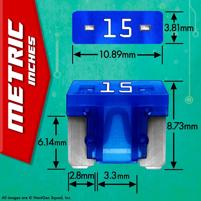 BioFuse 12 AWG Low Profile Mini ATT 20 Piece Automotive Car Fuse Assortment and Holders Set (2 Add-a-Circuit Tap Adapters, 18 LP-Mini Blade Fuses + Fuse Puller) 2A 3A 5A 7.5A 10A 15A 20A 25A 30A - Image 5