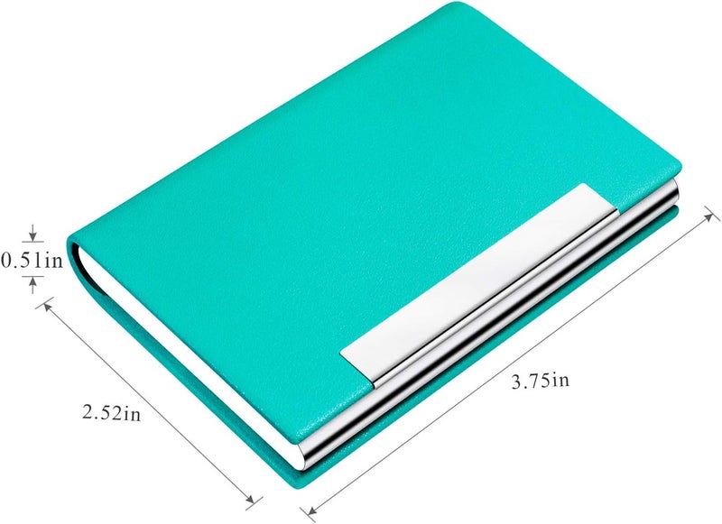 Padike Business Card Holder, Business Card Case Professional PU Leather & Stainless Steel Multi Card Case,Business Card Holder Wallet Credit Card ID Case/Holder for Men & Women. (U-Light Green) - Image 4