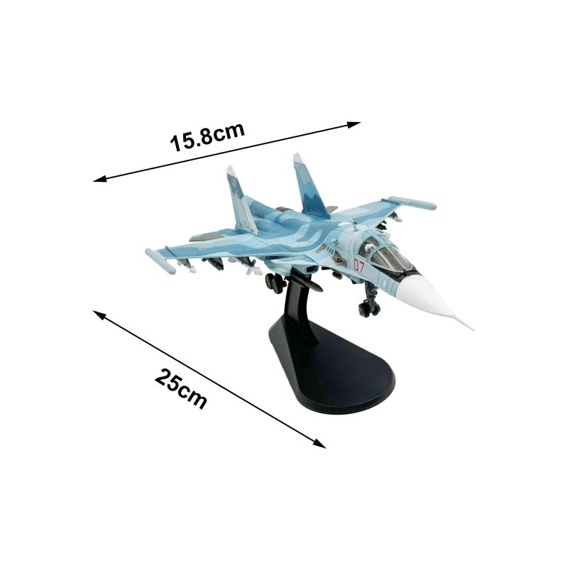 نموذج طائرة Su-35 مصنوع من المعدن المصبوب مقياس 1:100 لعرض الهدايا للكبار - Image 5