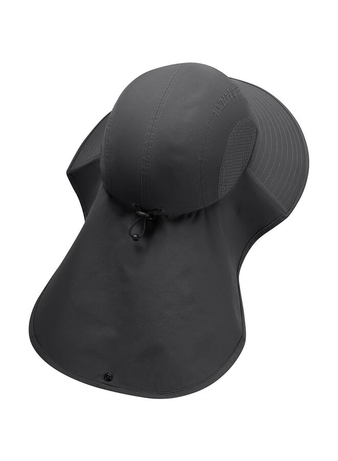 Straw Hat, UPF 50+ Foldable Sun Hats Wide Brim with Sun Straw Hat Large Neck Flap for Men Women Protection Gardening Fishing Beach Hat (BLACK) - Image 1