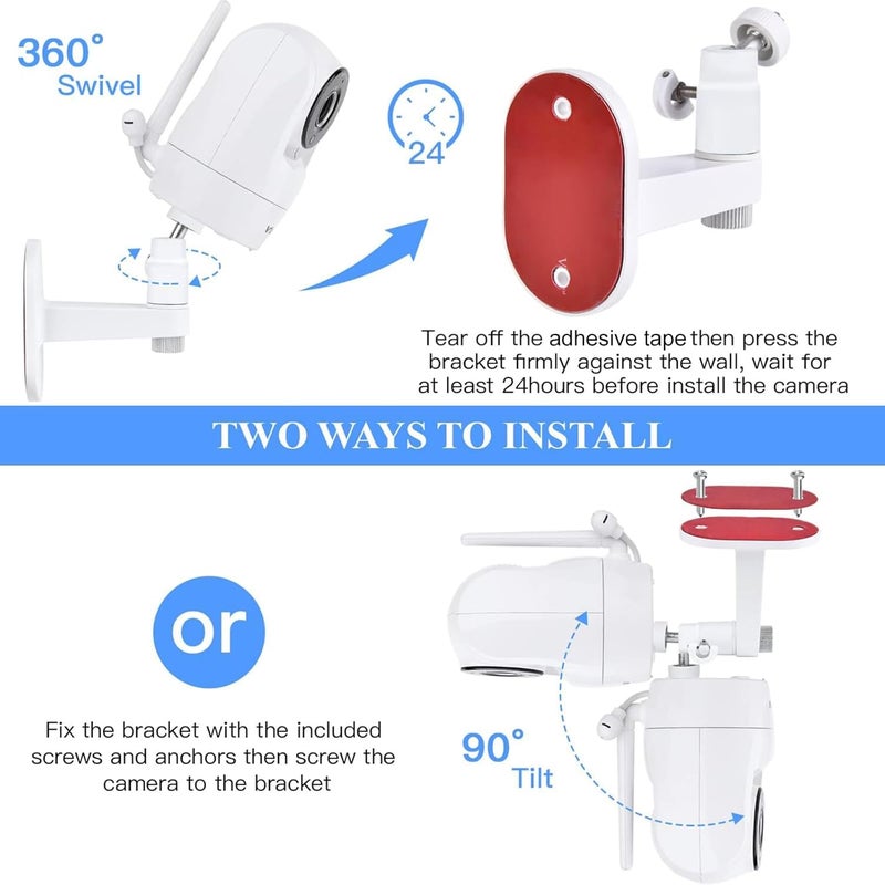 wochel Adjustable Baby Monitor Wall Mount for VTech VM901VM924VM923VM928 FullRange View and Easy Installation Without Drilling - Image 4