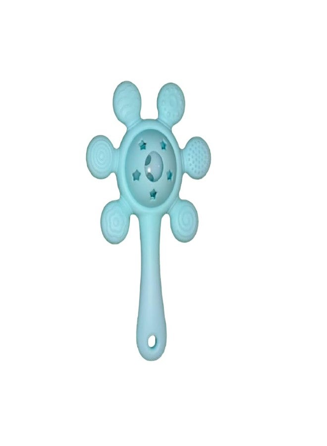 Tiny Treasures Teething Rattle Cum Teether for Baby, Toddler | BPA-Free, Non-Toxic Toy for 3-12 Months | Easy Grip, Soothing Gum Relief & Sensory Development (Blue)