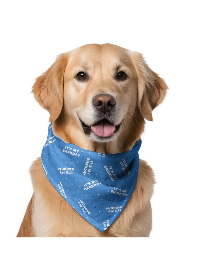 W IT’S My Barkday Woofbox Birthday Celebration Dog Bandana | This Stunning Gorgeous Dog Bandana Scarf Is Perfect For Your Dog’S Birthday Celebration Blue. One Size Fits All. - Image 1