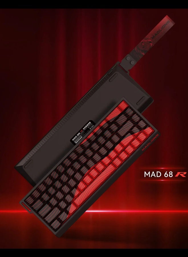 MAD 68 R Keyboard Gaming Magnetic Switch RGB 8Khz Hot Swap Hall Effect Quick Trigger Adjustable Actuation Ultra Fast 65% RT Mechanical Gaming Keyboard with Side Printed Keycaps Customisation Software PC Gamer Accessory Gift (Black Red)