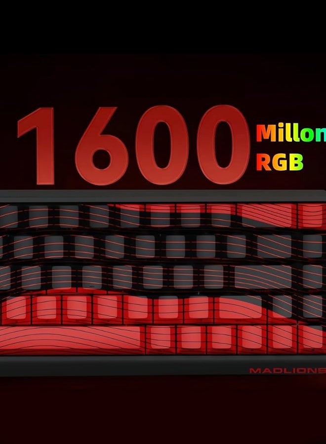 MAD 68 R Keyboard Gaming Magnetic Switch RGB 8Khz Hot Swap Hall Effect Quick Trigger Adjustable Actuation Ultra Fast 65% RT Mechanical Gaming Keyboard with Side Printed Keycaps Customisation Software PC Gamer Accessory Gift (Black Red)