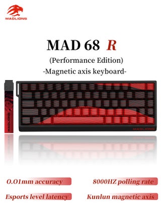 MAD 68 R Keyboard Gaming Magnetic Switch RGB 8Khz Hot Swap Hall Effect Quick Trigger Adjustable Actuation Ultra Fast 65% RT Mechanical Gaming Keyboard with Side Printed Keycaps Customisation Software PC Gamer Accessory Gift (Black Red) - pzsku/Z944D51CEE3CB41A4196BZ/45/1751435367/0915f0da-8848-4711-a930-b8811382cdd3