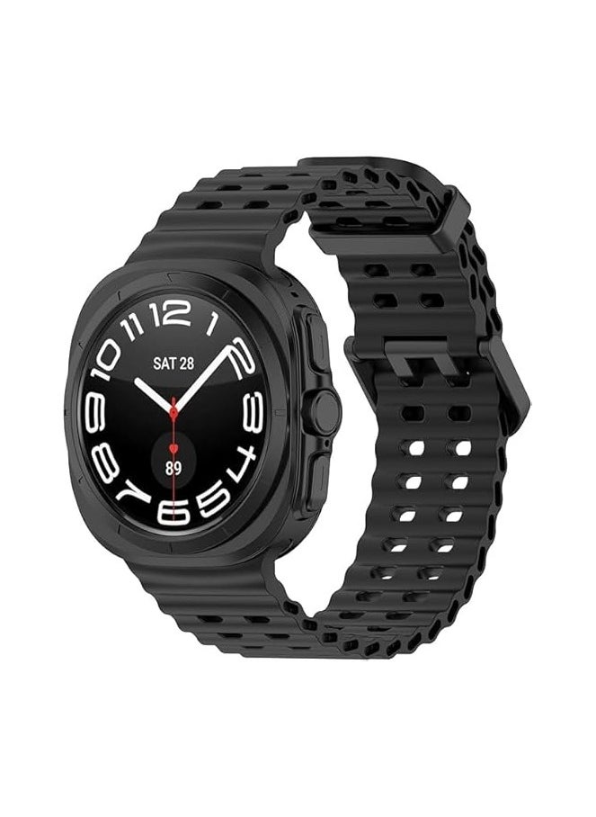 Generic - Silicone Band For Galaxy Watch Ultra Bands 47mm (2024) - Black - Image 1