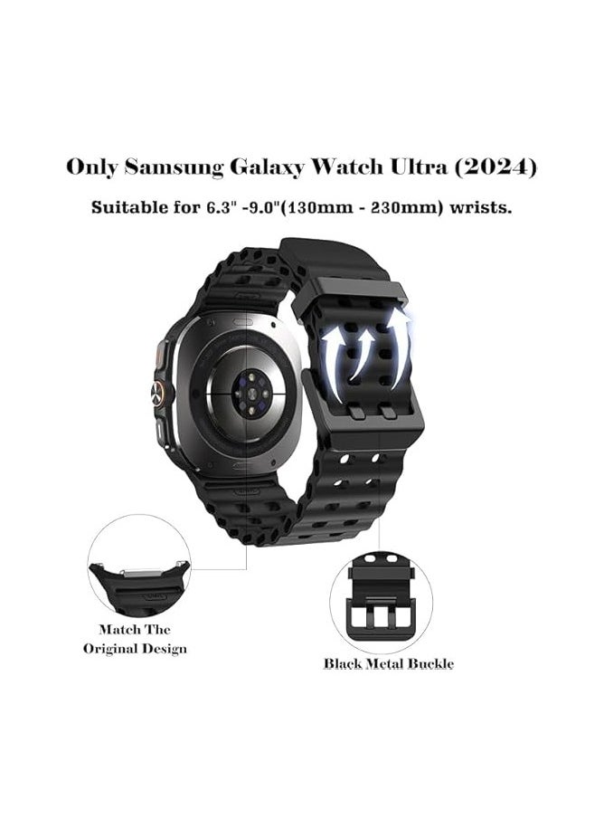 Generic - Silicone Band For Galaxy Watch Ultra Bands 47mm (2024) - Black - Image 1