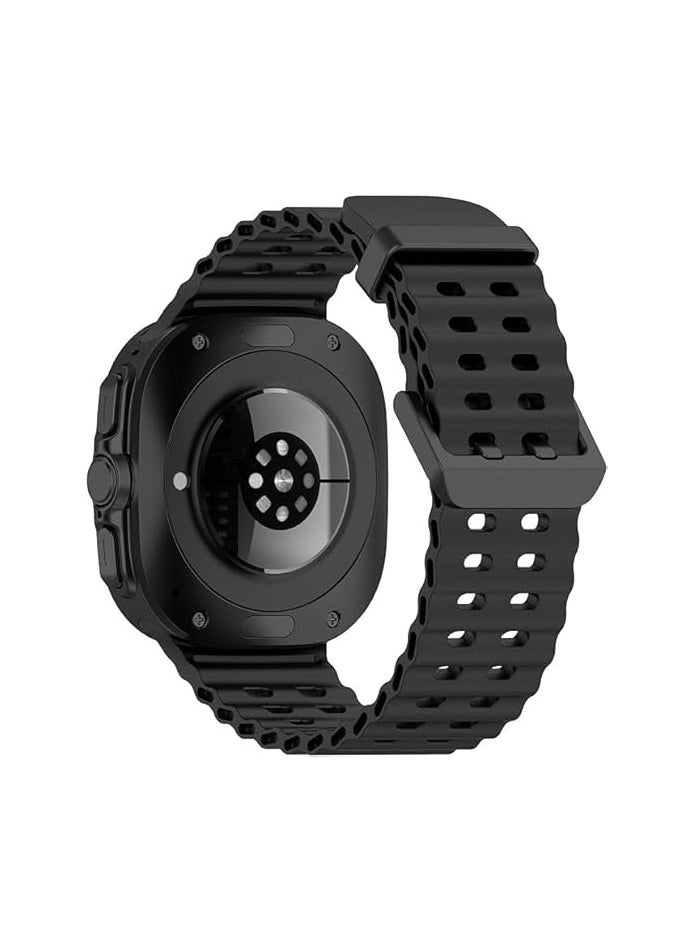 Generic - Silicone Band For Galaxy Watch Ultra Bands 47mm (2024) - Black - Image 1