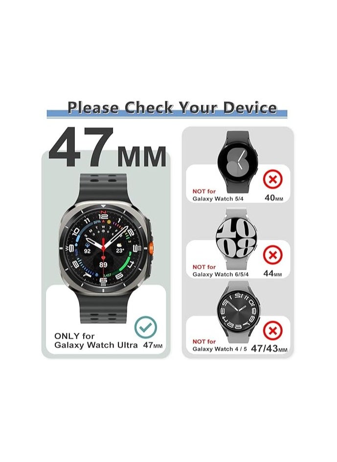 Generic - Silicone Band For Galaxy Watch Ultra Bands 47mm (2024) - Black - Image 1