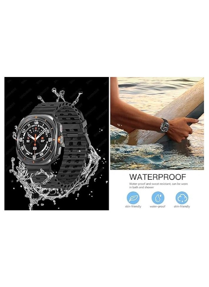Generic - Silicone Band For Galaxy Watch Ultra Bands 47mm (2024) - Black - Image 1