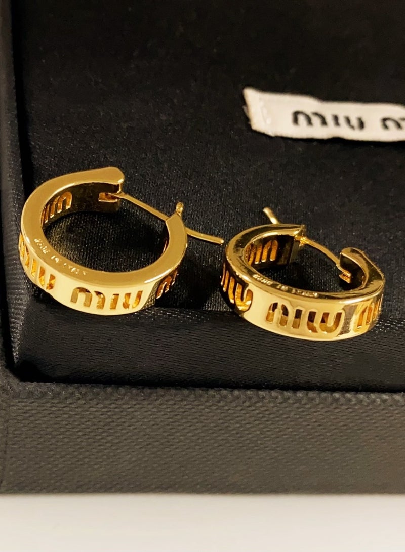 مياو مياو Small hoop earrings with logo - Image 3