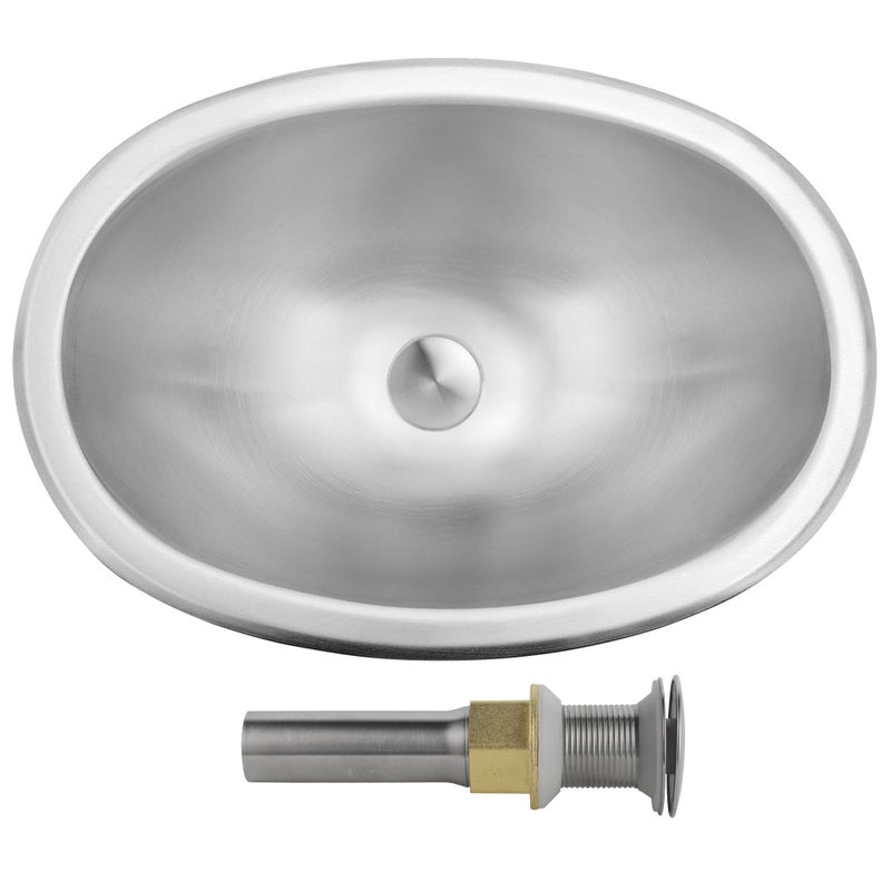 LQS Stainless Steel RV Bathroom Sink 1673 x 1181 Small Oval Kitchen Sink 512 Depth UndermountTop Mount RV Kitchen Bar Sink with Sink Drain Assembly
