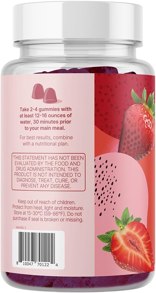 Santo Remedio Entalla Skinny Yummy Gummy Nutritional Supplement Gummy Fiber for Digestive Gut Support 60 Fiber  Prebiotic Gummies Strawberry Flavor 30 Servings - Image 5