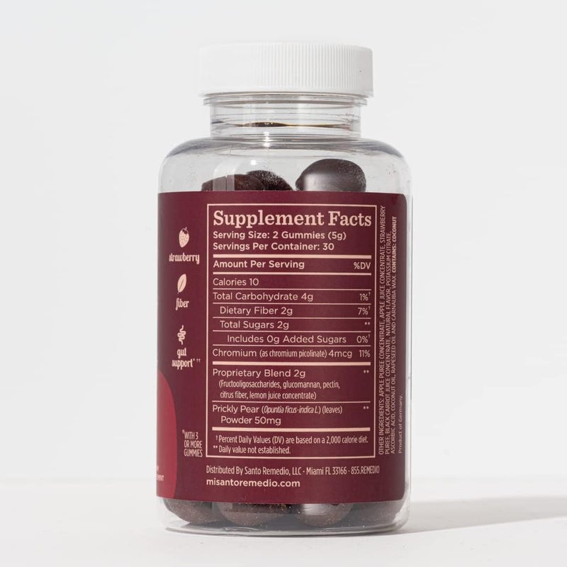 Santo Remedio Entalla Skinny Yummy Gummy Nutritional Supplement Gummy Fiber for Digestive Gut Support 60 Fiber  Prebiotic Gummies Strawberry Flavor 30 Servings - Image 2