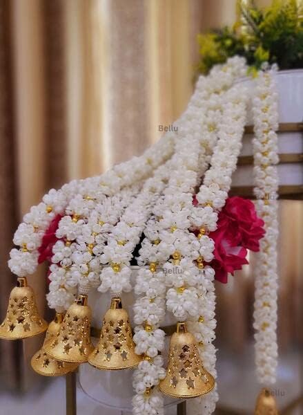 Tia Crafts Handmade Artificial Decorative Mogra Bell Fluffy Garland, Size 2 Feet Used for Home/Office,Festival Navratri, Durga Pooa Christsmas Diwali Decoration (12) - Image 2