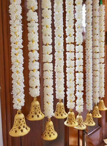 Tia Crafts Handmade Artificial Decorative Mogra Bell Fluffy Garland, Size 2 Feet Used for Home/Office,Festival Navratri, Durga Pooa Christsmas Diwali Decoration (12) - Image 5