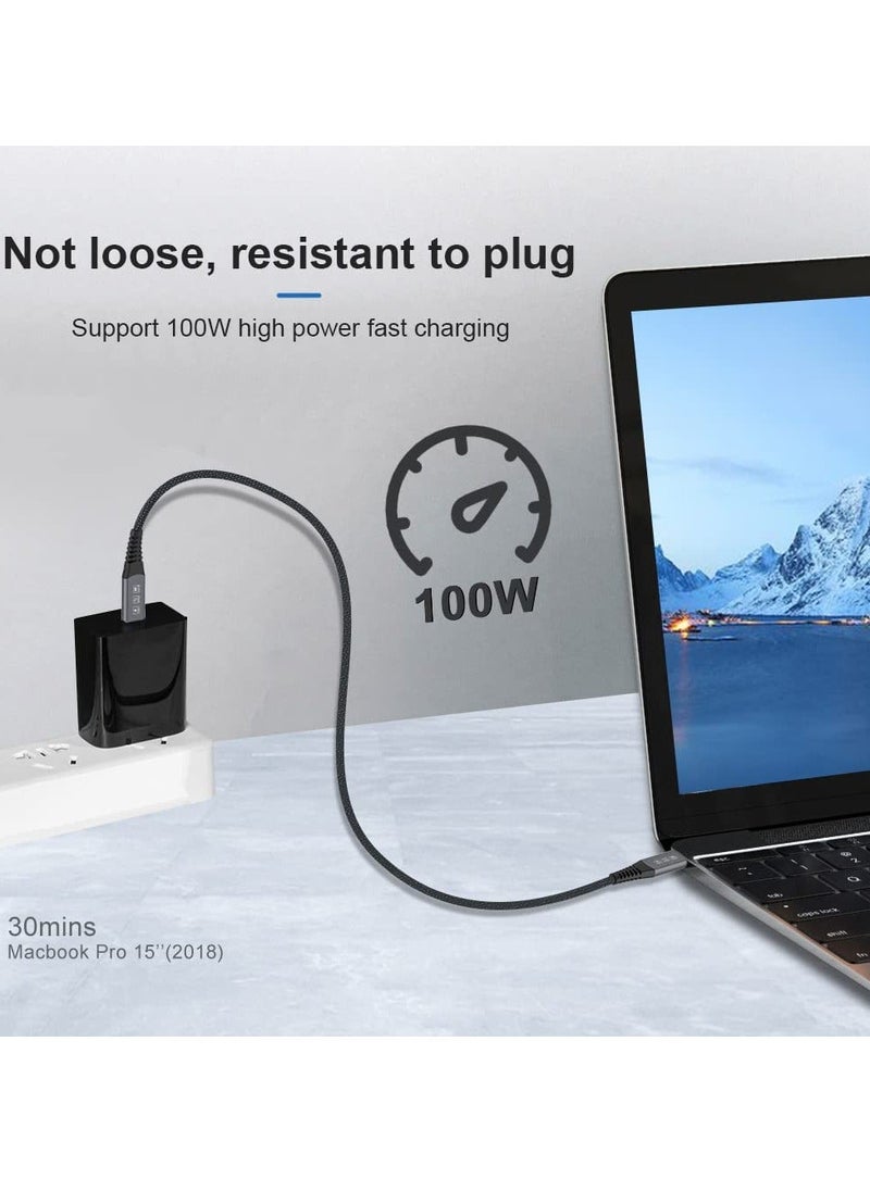 Generic - USB4 Cable Compatible with Thunderbolt 4, 8K 5K USB-C Cable 8K@60Hz 5K/4K 60Hz Video 40Gbps Data Transmissions Rate 20V 5A 100W Power Delivery 3in1 USB-C Cable External SSD eGPU (1Meter) - Image 1