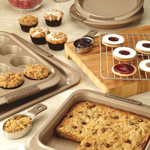 Anolon Advanced Nonstick Bakeware Set / Baking Pans with Grips - 5 Piece, Brown - Image 3