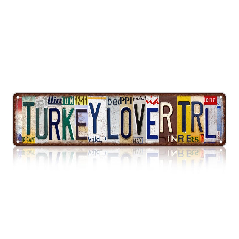MTsigns Vintage Turkey Lover Trl Wall Decor Street Signs Metal Tin Signs 16 x 4 Inches - Image 1