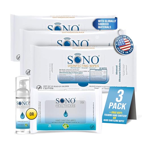 SONO Disinfecting Wipes 60 Count Pack of 3 Sanitizer Travel Size AlcoholFree No Bleach MedicalGrade MultiSurface Cleaning for School Office and OnTheGo