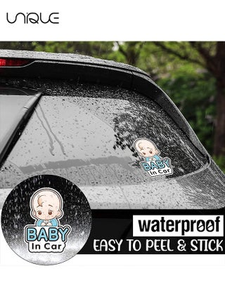 2 Pcs Baby in Car Stickers Sign and Decal for Girl, Baby Car Sticker, Removable Safety Sticker Notice Board, Cute Baby Window Car Sticker, on Board Stickers(Boy Style) - view 4