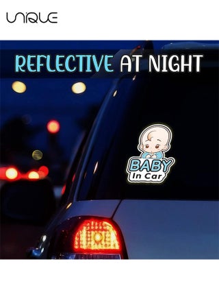 2 Pcs Baby in Car Stickers Sign and Decal for Girl, Baby Car Sticker, Removable Safety Sticker Notice Board, Cute Baby Window Car Sticker, on Board Stickers(Boy Style) - view 3