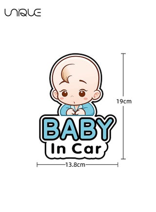 2 Pcs Baby in Car Stickers Sign and Decal for Girl, Baby Car Sticker, Removable Safety Sticker Notice Board, Cute Baby Window Car Sticker, on Board Stickers(Boy Style) - view 2