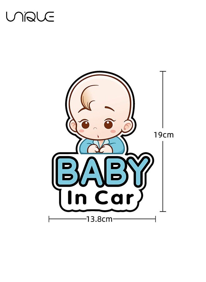 Unique 2 Pcs Baby in Car Stickers Sign and Decal for Girl, Baby Car Sticker, Removable Safety Sticker Notice Board, Cute Baby Window Car Sticker, on Board Stickers(Boy Style) - Image 2