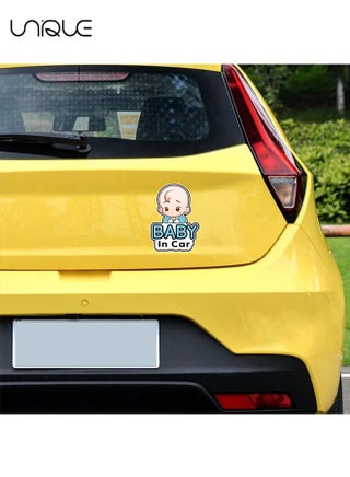 2 Pcs Baby in Car Stickers Sign and Decal for Girl, Baby Car Sticker, Removable Safety Sticker Notice Board, Cute Baby Window Car Sticker, on Board Stickers(Boy Style) - view 5