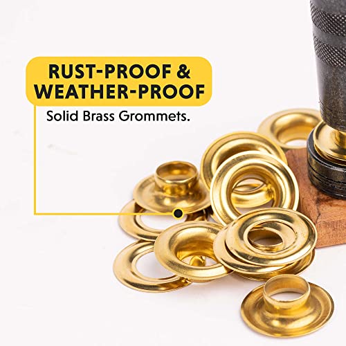 General Tools 3/8"-1/2" Grommet Kit - Rustproof Solid Brass Grommets for Tarp Repair, Reinforcing Canvases, and Fabric Rings - Image 3