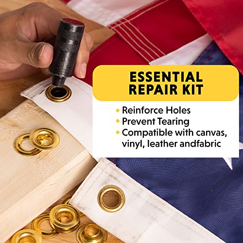 General Tools 3/8"-1/2" Grommet Kit - Rustproof Solid Brass Grommets for Tarp Repair, Reinforcing Canvases, and Fabric Rings - Image 5