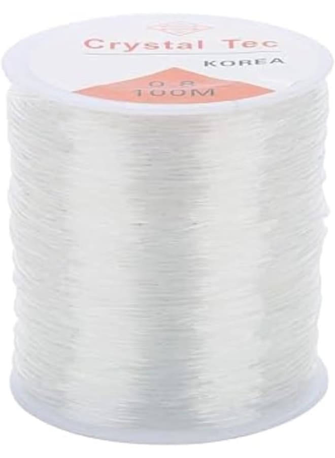 1Roll/100m 0.8mm Crystal Clear Thread Fiber Stretch Elastic Cord Jewelry Beading String Fishing Line