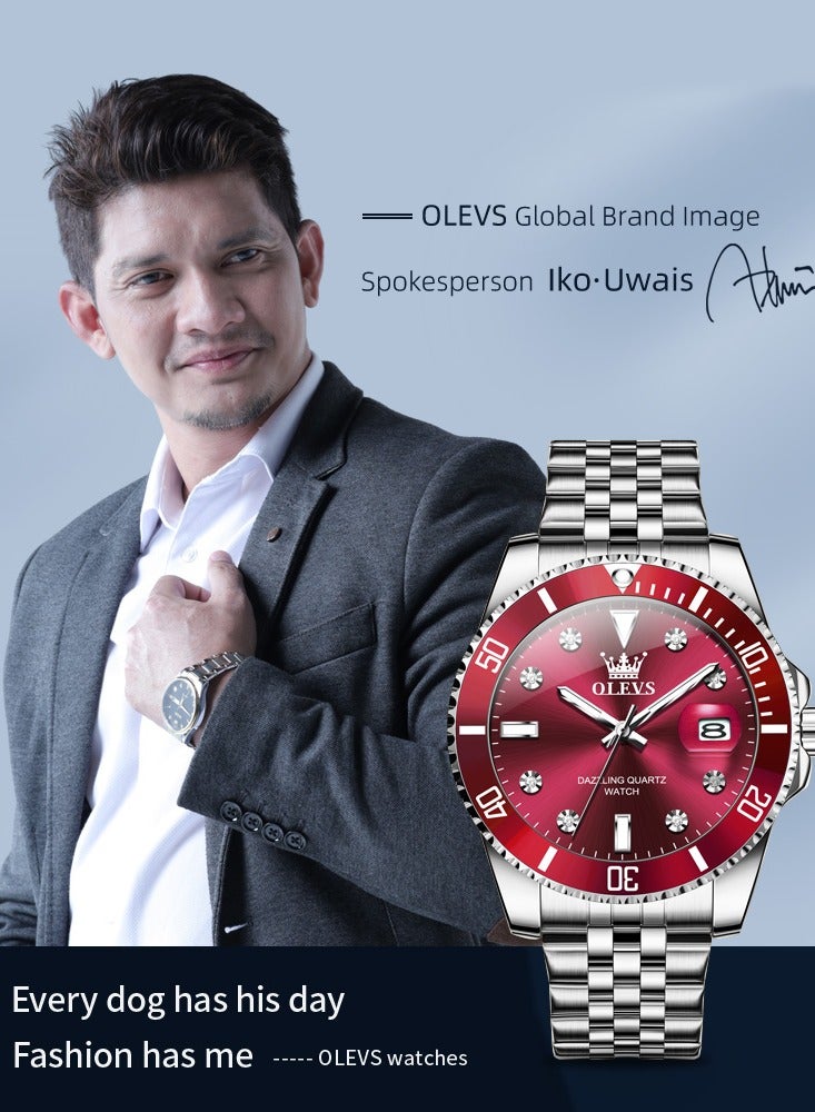 OLEVS Top Brand Original Men Quartz Watch Waterproof Watch for Men Stainless Steel Quartz Men Luxury Watch Luminous Wristwatch - Image 4