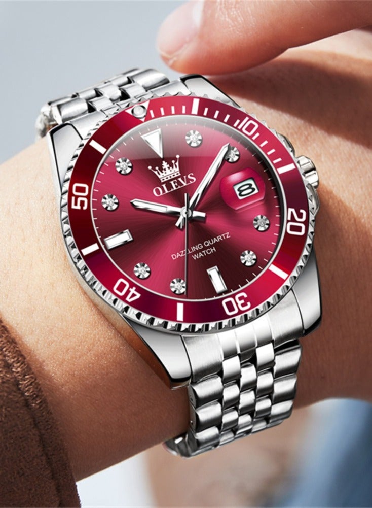 OLEVS Top Brand Original Men Quartz Watch Waterproof Watch for Men Stainless Steel Quartz Men Luxury Watch Luminous Wristwatch - Image 2