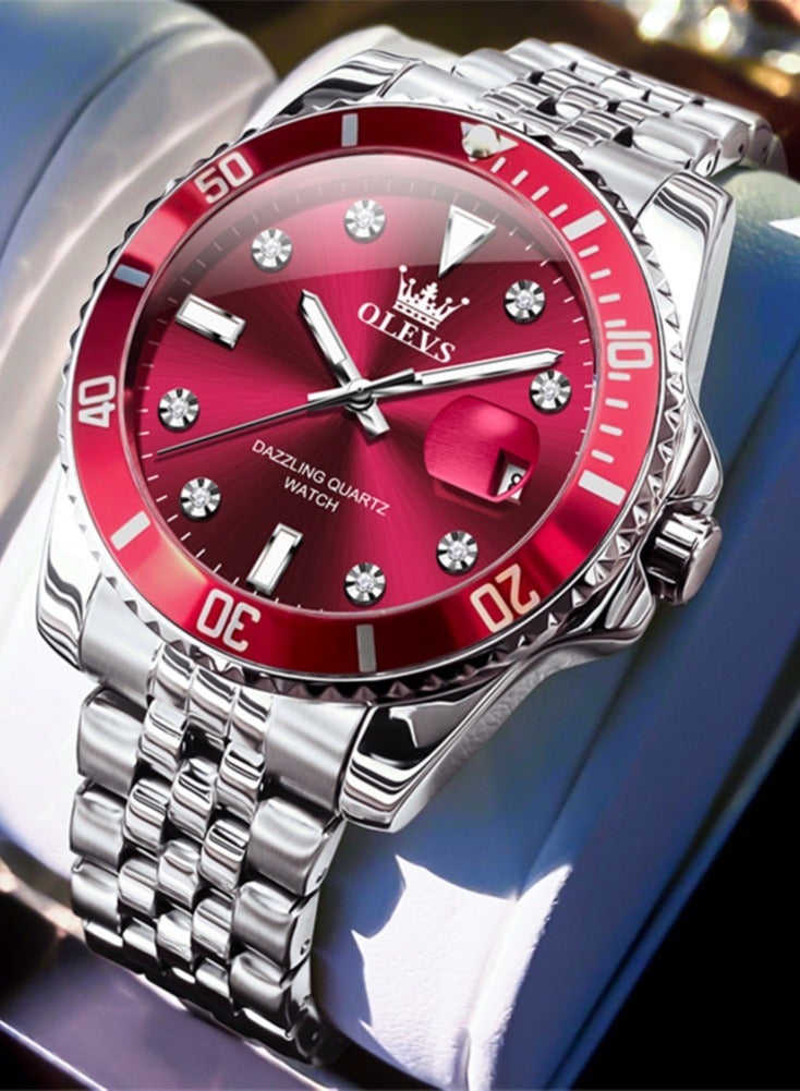 OLEVS Top Brand Original Men Quartz Watch Waterproof Watch for Men Stainless Steel Quartz Men Luxury Watch Luminous Wristwatch - Image 1